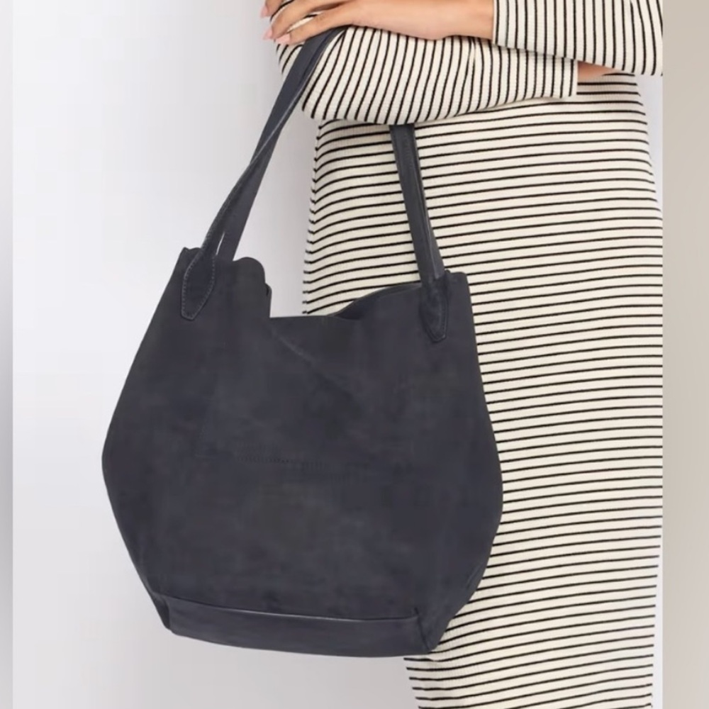 Madewell Soft Grain Suede The Shopper Tote JUNIPER BERRY New